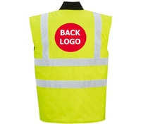 Gas Safe Hi-Vis Reversible Bodywarmer S469 FREE CHEST LOGO
