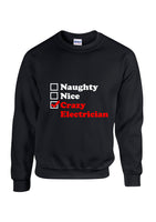 Christmas Jumper - Naught Nice Crazy Electrician
